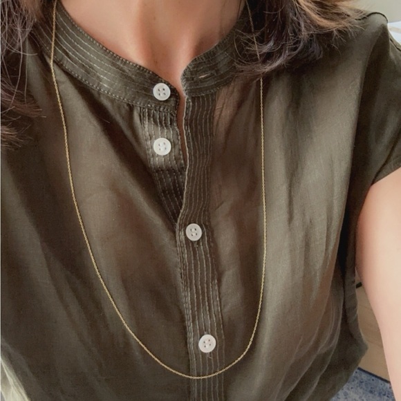 24k Gold Vermeil Round Link Simple Dainty Chain 32 inches - Picture 5 of 9